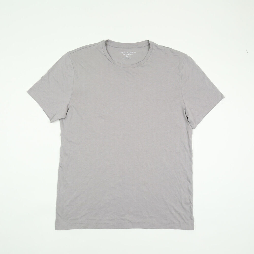 The Men's Store Pima Cotton Solid T-Shirt Gray Size M
